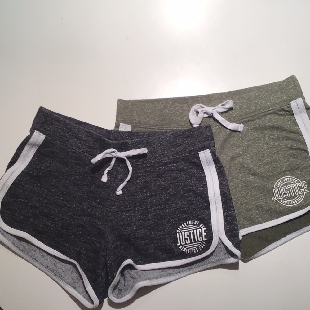 Justice Girls Shorts Sz 12 Youth Black And Green